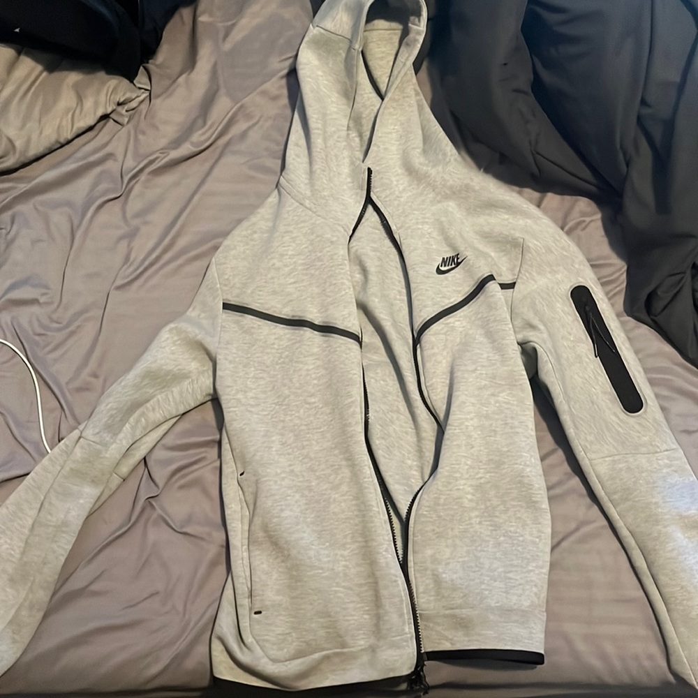 Gray Nike Tech Fleece Zip Up Hoodie